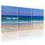 Nautique et plage, vagues de l'océan, ciel, sable, eau, horizon, bleu, ensemble de 3 impressions sur toile-997931460