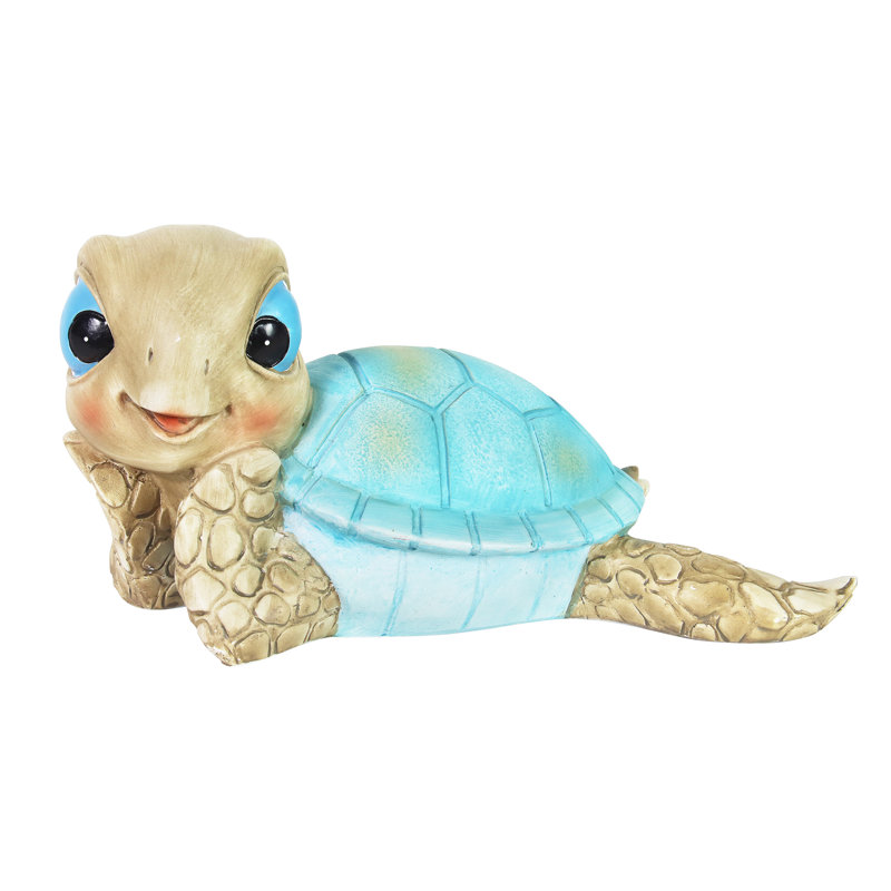 Décoration de tortue de plage peinte à la main Exhart 9,5 po x 5,5 po Exhart