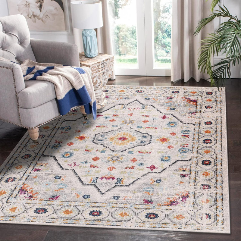 Soft Medium Pile Area Rugs Living Room Carpet Pad Oriental Vintage Rug Non Slip Entryway Rug 7655, Rectangle 80 x 150 cm