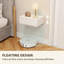 Ensemble de 2 tables de chevet flottantes, blanc brillant-203017880