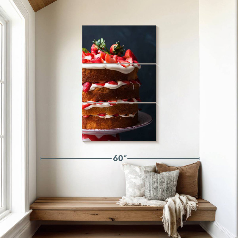 Yarlin Strawberry Layered Cake, 45" H x 28" W