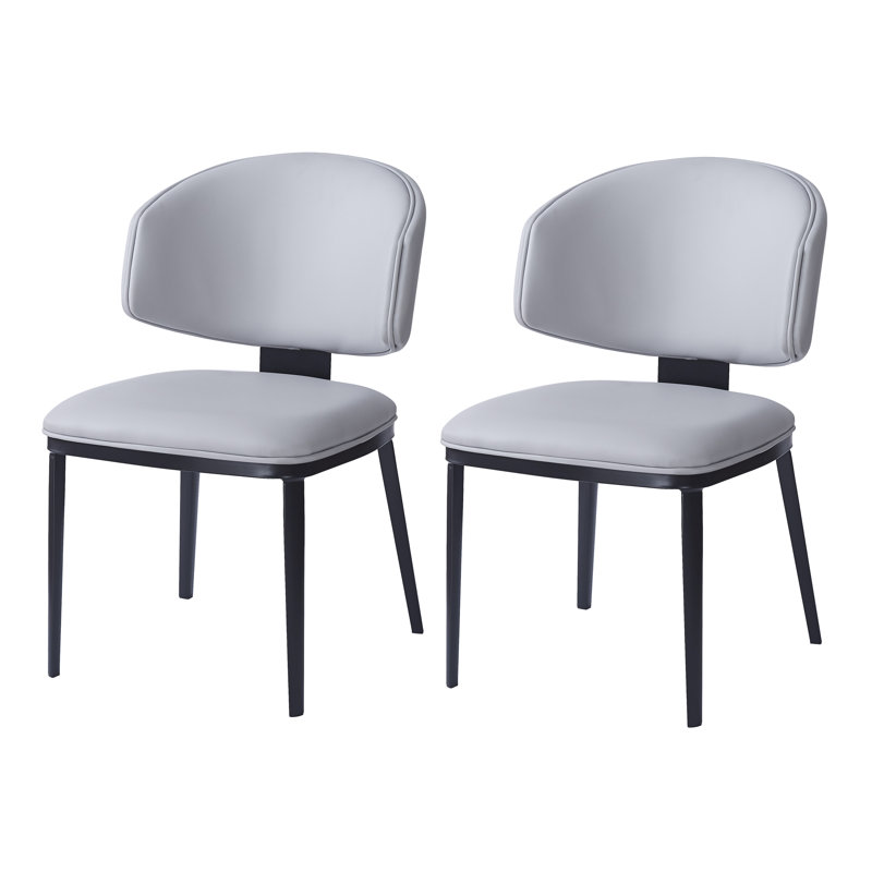 Chaises de salle à manger rembourrées Bugarin, Gris
