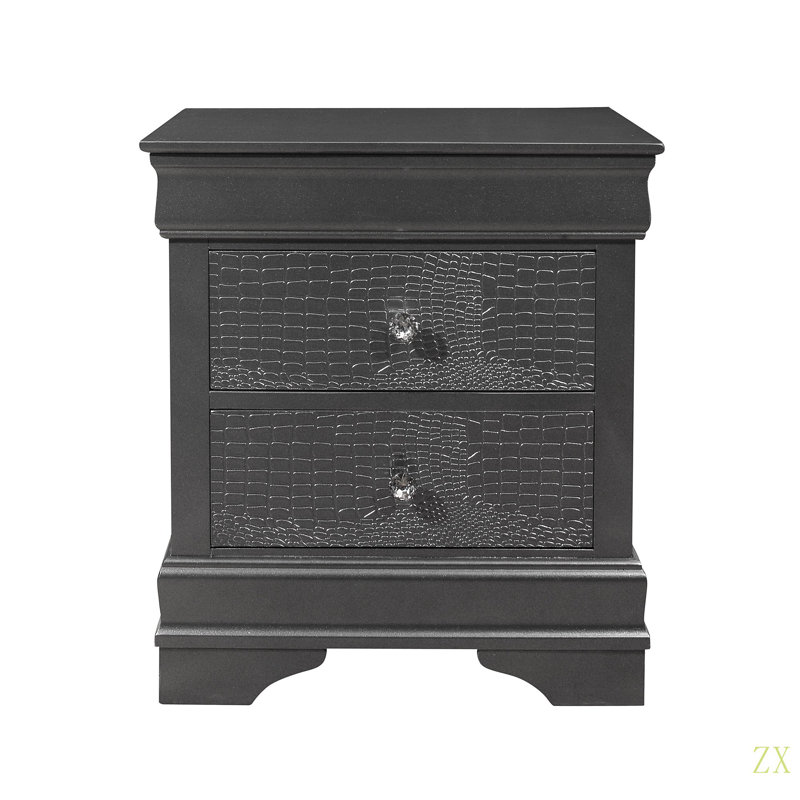 Table de chevet en métal Shaker, Gris