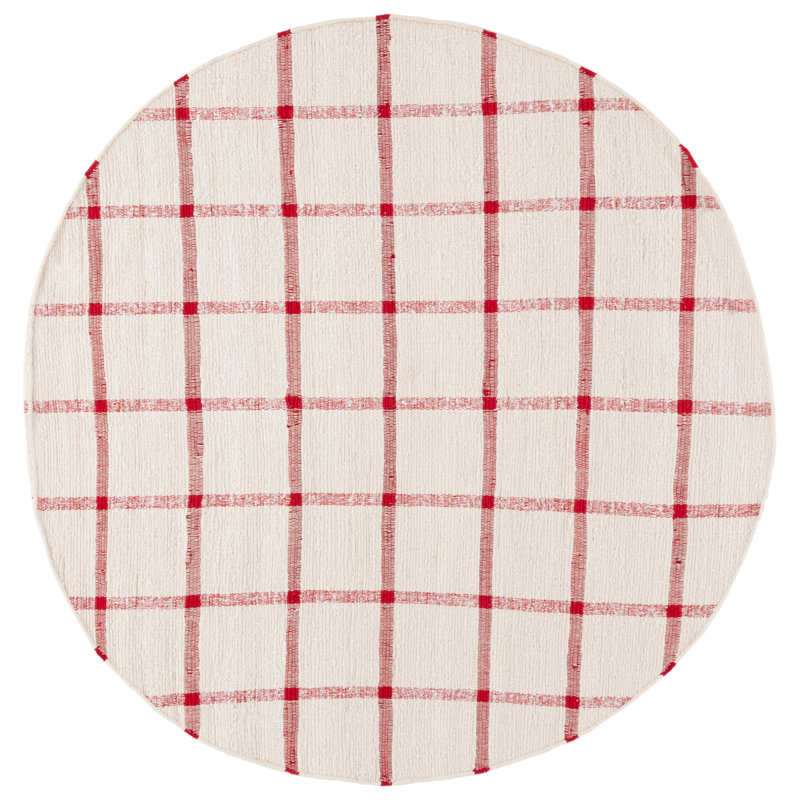 Tapis Montauk 322 ivoire / rouge, Rond 6 pi