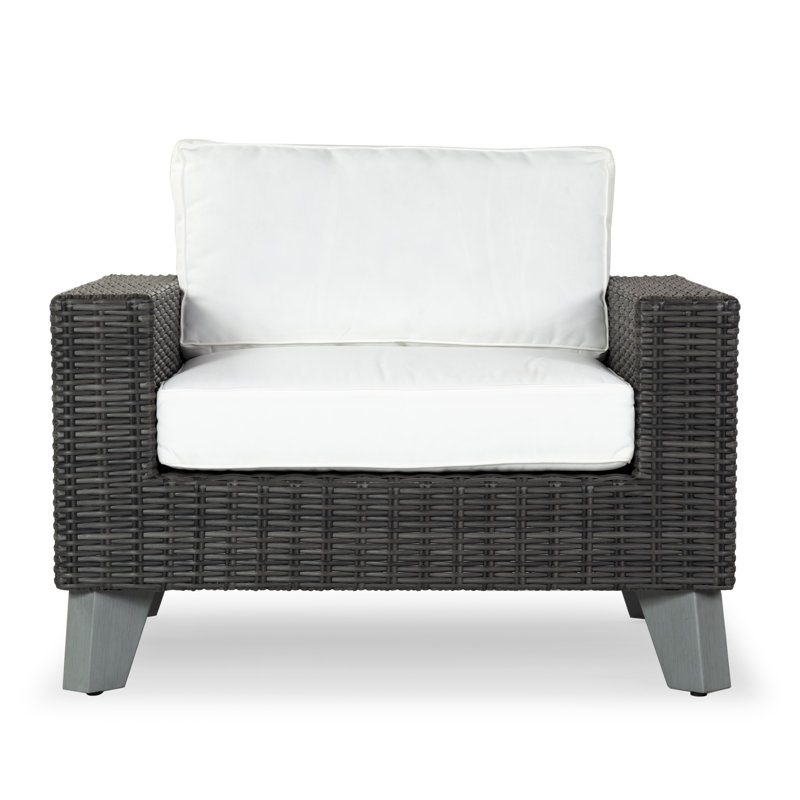 Margarita Wicker Patio Chair, Dark Gray