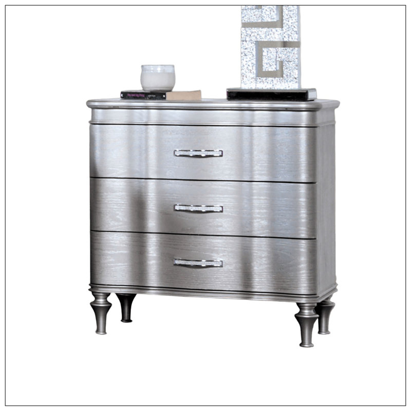 Nightstand For Bedroom, Silver