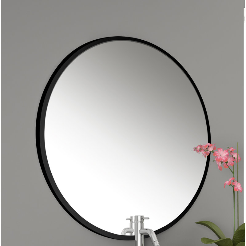Metal Framed Wall Mounted Bathroom / Vanity Mirror in Black