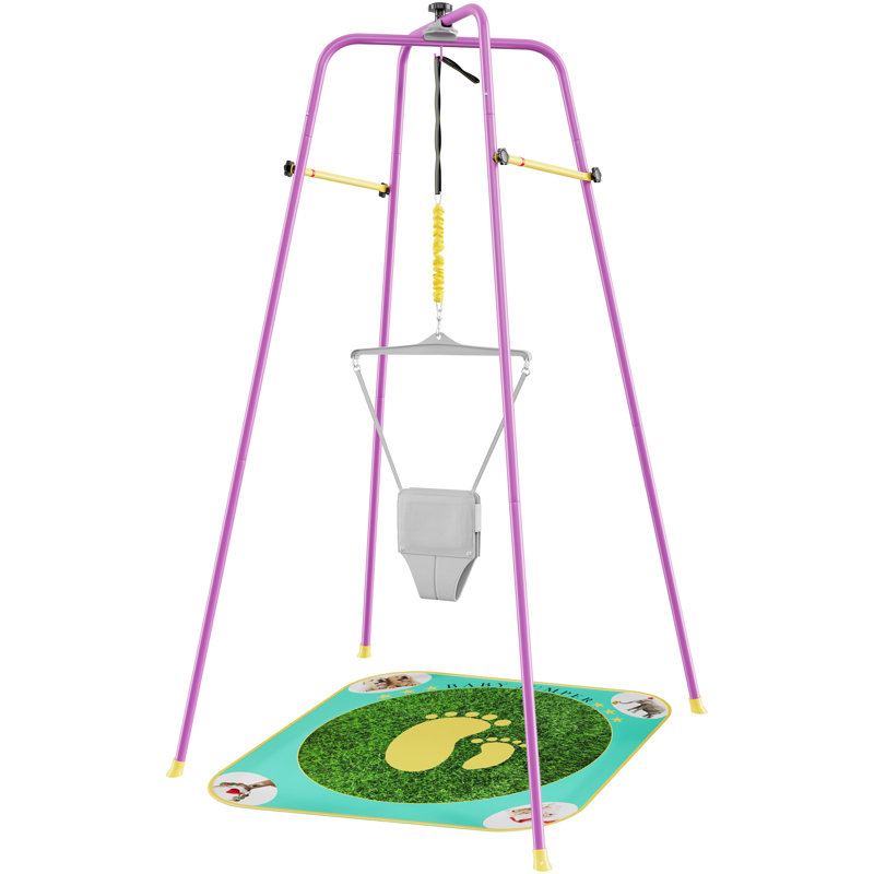 Jumper avec support stable, réglable en hauteur pour rebondir et faire de l'exercice, comprend un tapis doux, une option de cadeau intelligent, mauve