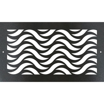 Metal Screw-in Floor Register. Duct Opening 4x10 (overall 6x12) - Waves Design