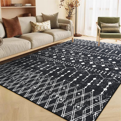 Gingham Shag Area Rug