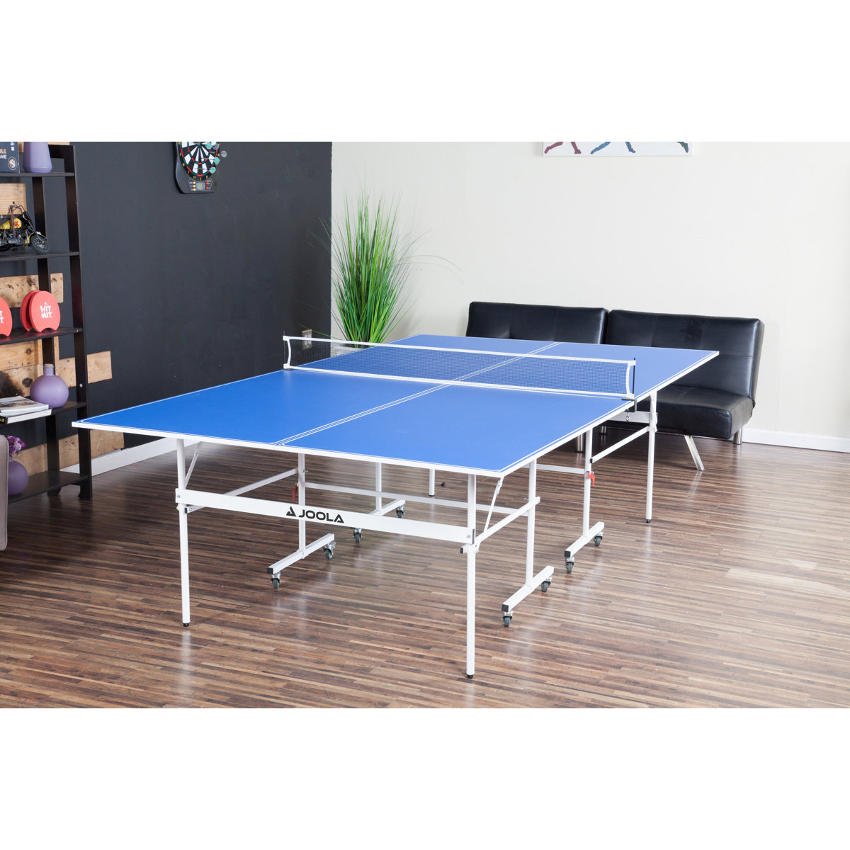 JOOLA Indoor 15mm Ping Pong Table with Quick Clamp Ping Pong Net Set - Single Player Playback Mode - Regulation Size Table Tennis Table - Compact Storage Ping Pong Table Quadri