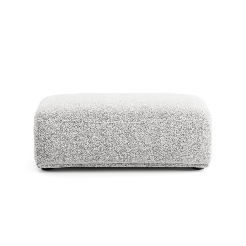 Aukeem Upholstered Ottoman, Gray Boucle