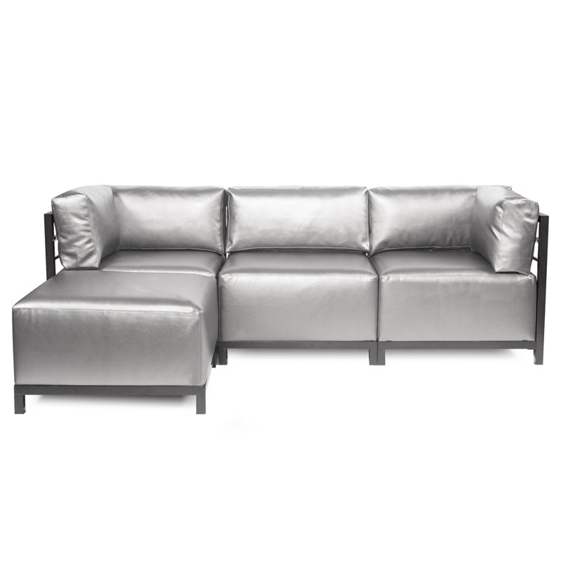 Canapé modulaire avec coussins Woodsen, Titane, Mercure