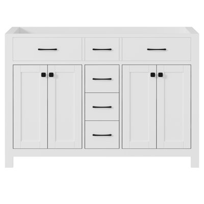 48" Double Bathroom Vanity Base Only, Sink not Inlcuded