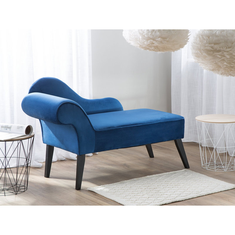 Ava Upholstered Chaise Lounge, Left Hand, Cobalt