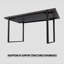 59 " Dining Table Rural Industrial Rectangular MDF Black Set and PU Armless Dining Chair Set, 4 pieces. Kitchen Black Metal Table Leg Dining Chair Set-83466573