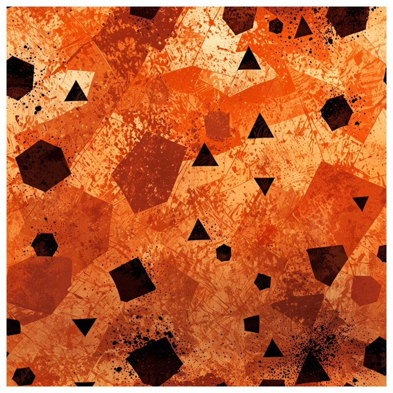 Couvertures de formes géométriques orange, L 50 po x H 60 po