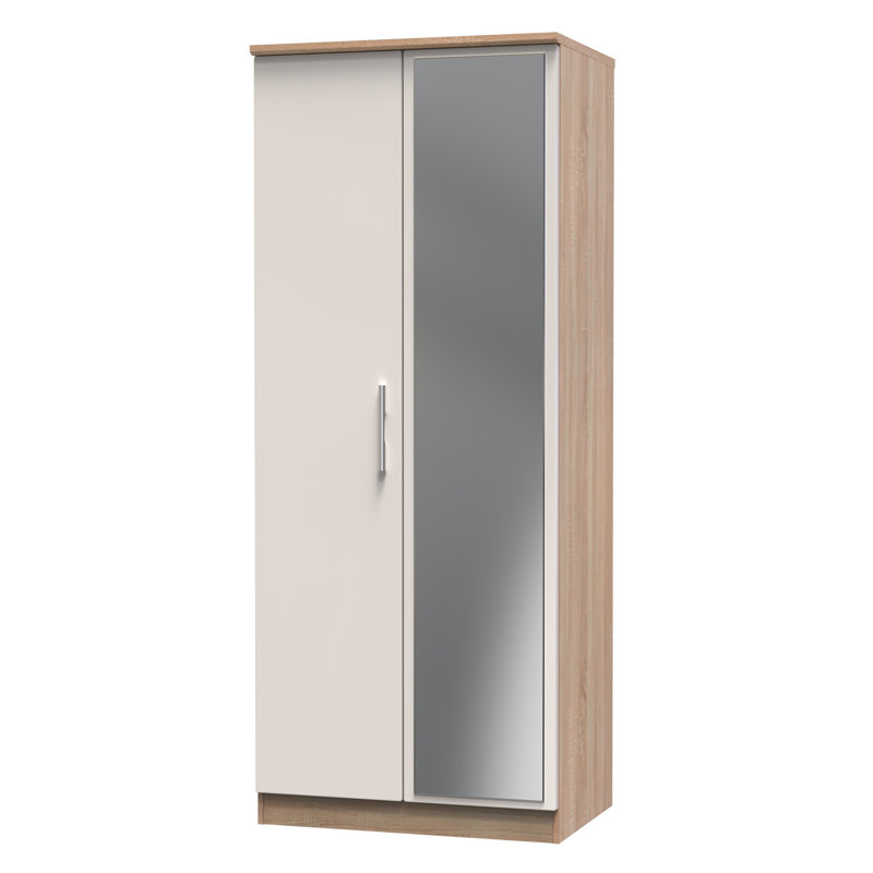 Borgeson Manufactured Wood Wardrobe, Kashmir Gloss/Bardolino Oak
