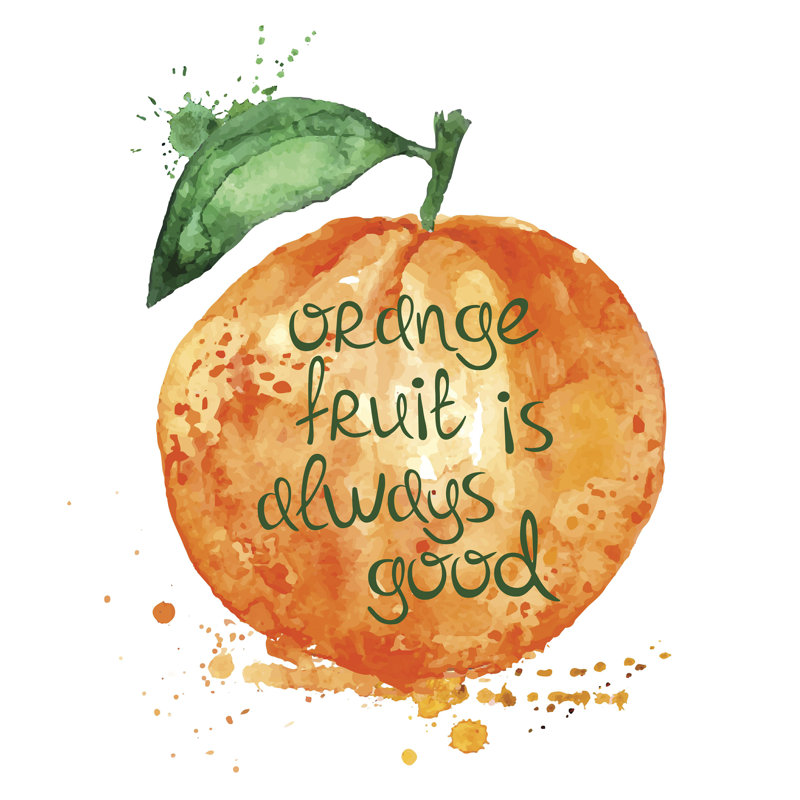 Haland Illustration Of Orange Fruit - impression sur toile tendue, H 36 po x l 36 po