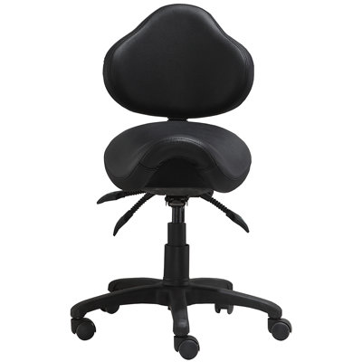 Saddle Drafting Chair Ergonomic Tilt Saddle Stool Office Task Chair Adjustable with Back by Inbox Zero