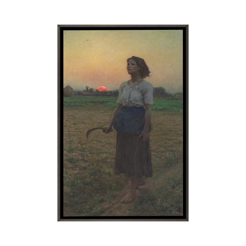 «The Song of the Lark, 1884» par Jules Brittany - reproduction d'art, H 26 po x l 18 po x 1,5 po, Pas de tapis
