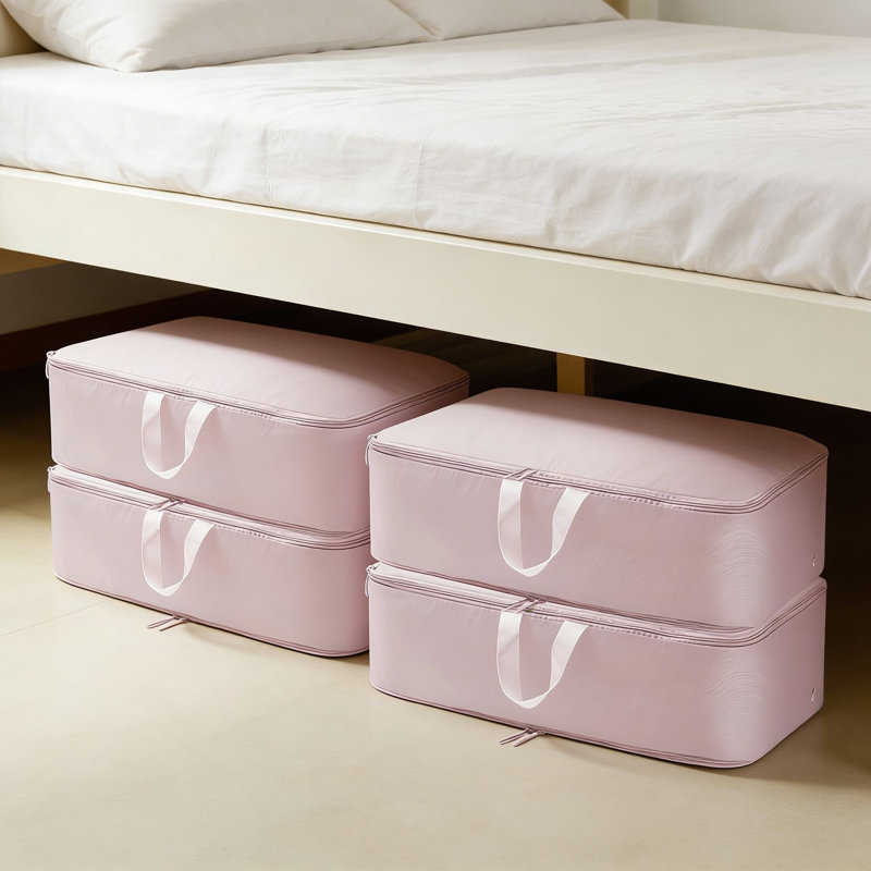 4-Pack Premium Self-Compression Storage Bags, Space Saving Vacuum Sealed Organizers For Comforters, Blankets, Clothes And Bedding, Extra Strong Handles And Waterproof Design