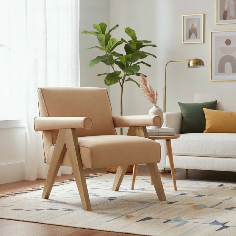Fauteuil moderne en similicuir Nessi - sable, Sable