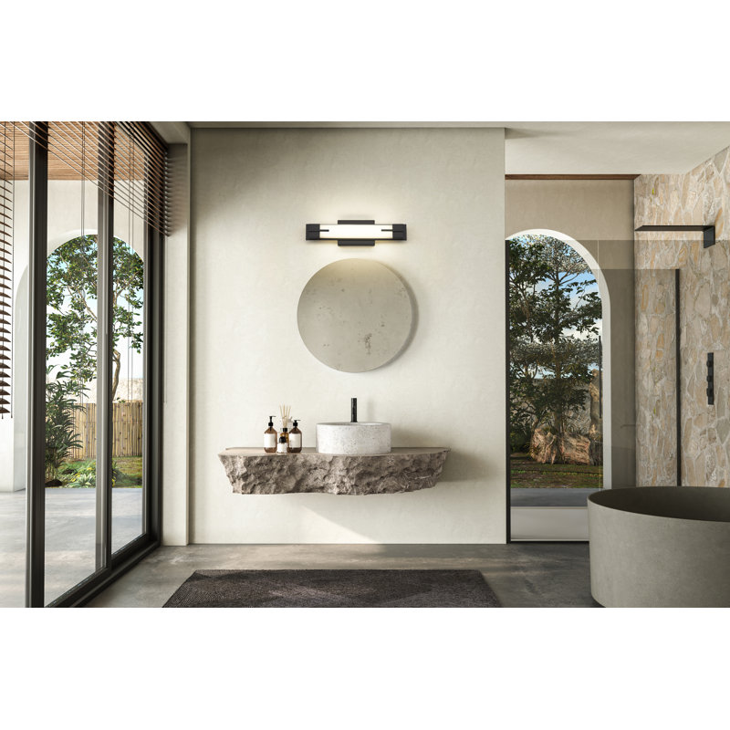 Meuble-lavabo 1 lumière Braxten, Noir mat