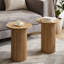 Ensemble de 2 tables d'appoint rondes en bois-2141574556