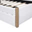 Lit simple tapissier simple avec tête de lit et lit gigogne, blanc - lit gigogne en molleton doux et confortable-1233380597