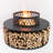Deko Living 38 Inch Diameter Outdoor Steel Wood Burning Fire Pit with Log Storage, Poker and Screen Lid