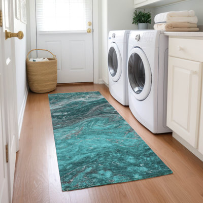 Alfonzo Stain Resistant Abstract Area Rug