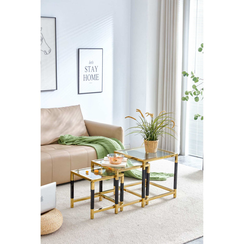 Hazleigh Glass Top Nesting Tables
