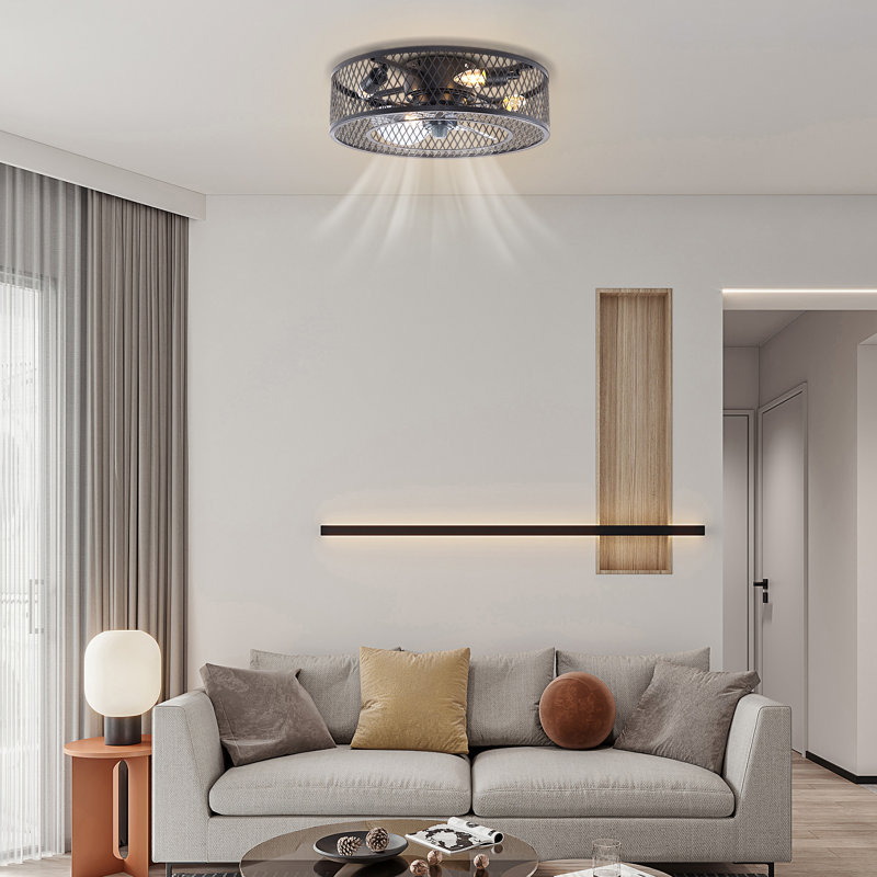 Hallas 18'' Flush Mount Ceiling Fan with Light Kit