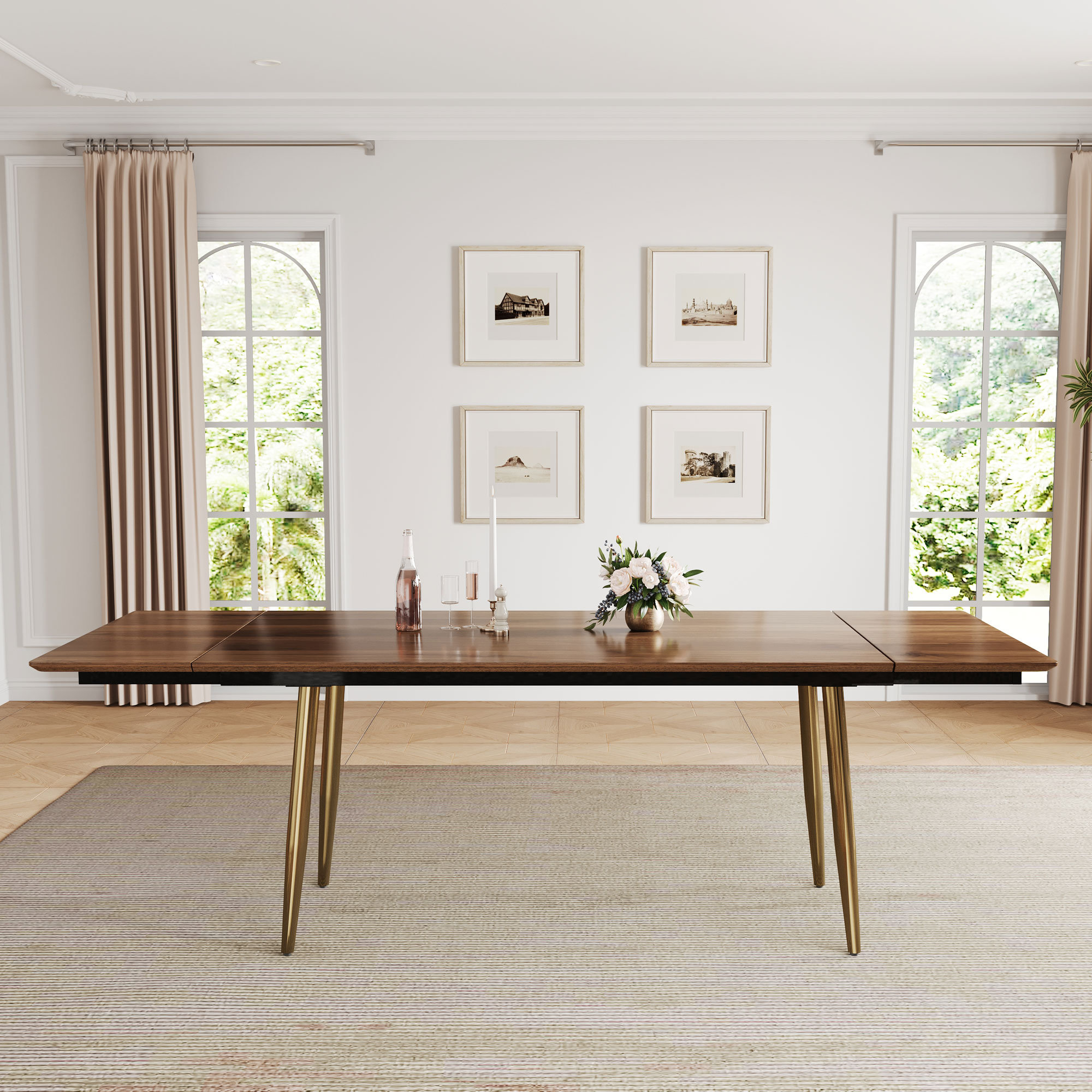 Mercer41 Lempres 62.9'' to 94.4'' Extendable Dining Tables Mercer41 Lempres 62.9'' to 94.4'' Extendable Dining Tables