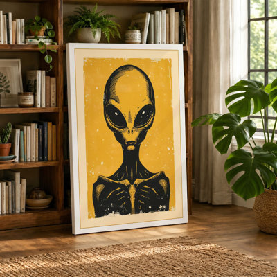Alien Icon Retro - Wrapped Canvas