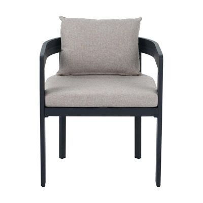 Modern Aluminum Dining Chairs with Plush Cushions