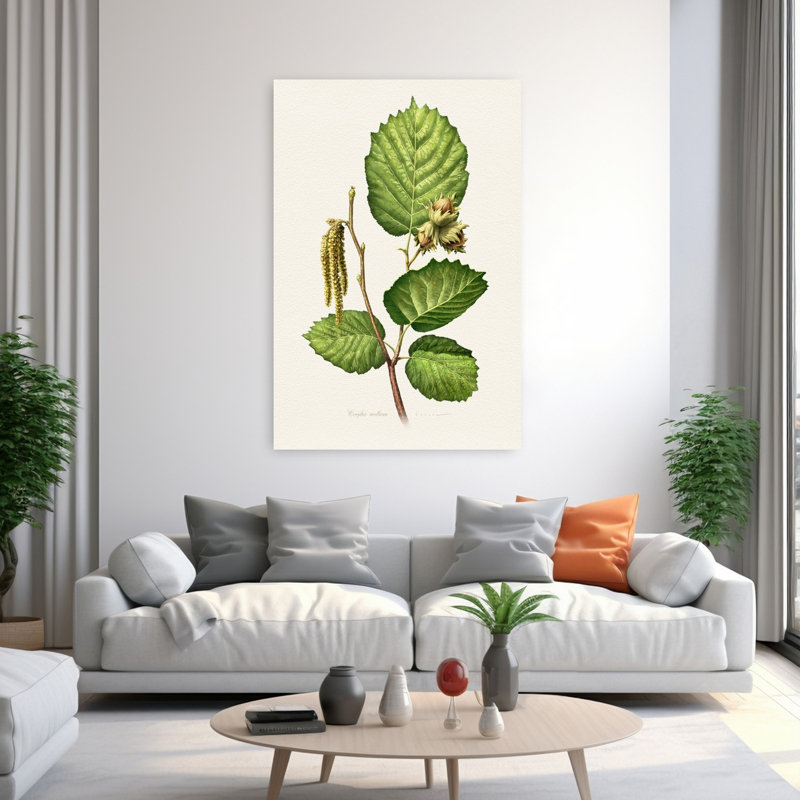 Art contemporain contemporain avec fleurs de bouleau, H 60 po x l 40 po