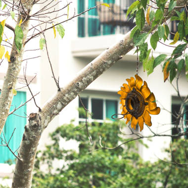 Solar-Powered Sunflower Beehive Hanging Bird House