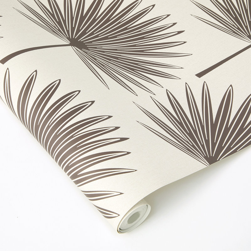 Papier peint estampé Palm, Brun