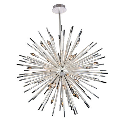 Sprazzo 36 LT Silver/Clear Chandelier Allegri