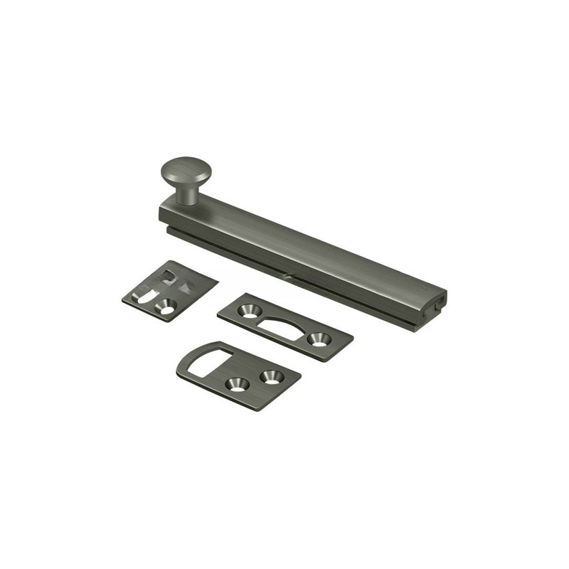 Deltana 2SBCS15A 2" Surface Bolt, Concealed Screw, HD in Antique Nickel, Antique Nickel, 1.9375" H x 2" W x 1.5625" D