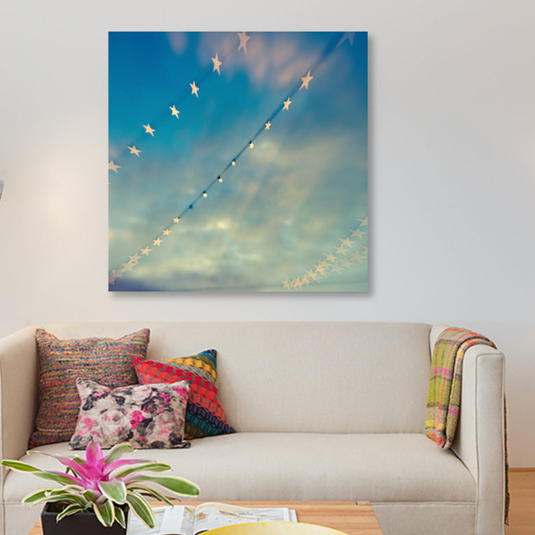 « bokeh étoiles ii », impression sur toile, H 12 po x l 12 po x P 0,75 po, Toile tendue, Pas de tapis