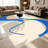 1PC Abstract Blue & Beige Wavy Brush Stroke Modern Art area rugs for Living Room, Soft and Comfortable, Suitable for all seasons, easy-to-maintain, machine washable Indoor floor mat, Under Table Farmhouse suitable for dining table, bedroom, home-129886521