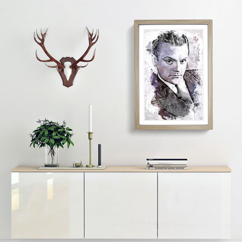 James Cagney in Abstract - Picture Frame Graphic Art Print, 87cm H x 62cm W x 2cm D, Oak Framed