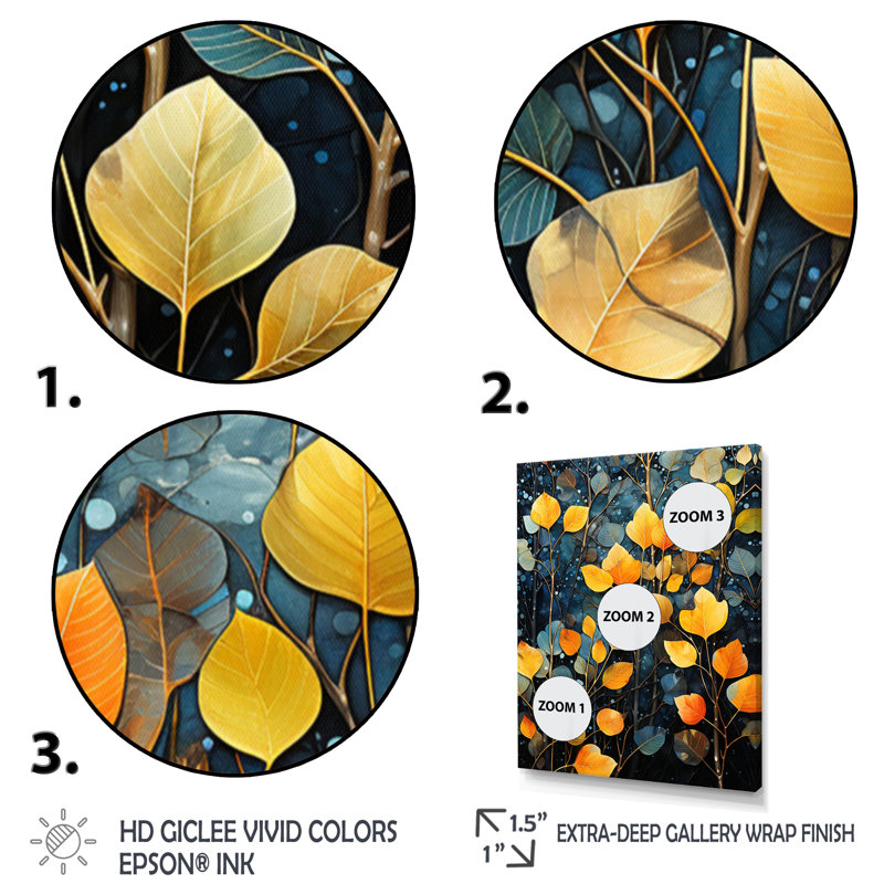 «Leaves in Autumn Collage II», reproduction sur toile, H 40 po x l 30 po x P 1,5 po, Toile tendue