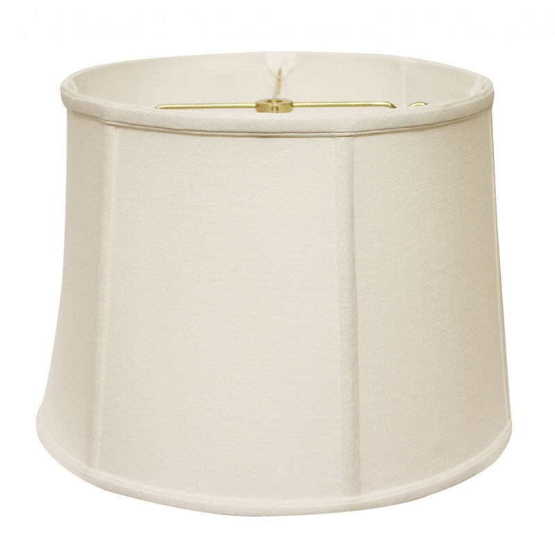 Abat-jour tambour en lin Throwback, Blanc, H 9 po x l 13 po x P 13 po