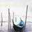Gondola in Venice - Marine Blue Poly Twill Throw for Decor