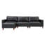 Canapé modulaire de luxe moderne avec revêtement en polyuréthane respirant de qualité supérieure et canapé en cuir de L avec méridienne convertible, noir-491869404