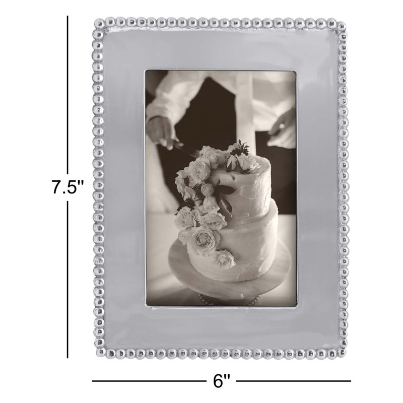Beaded Metal Picture Frame, 6" H x 4" W
